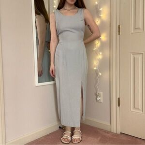 Vintage Light Blue Midi Dress and Blazer